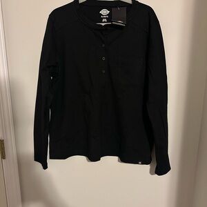 Dickies Black Long Sleeve Henley